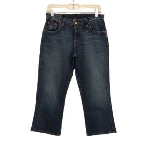 Lucky Brand by Gene Montesano Distressed Button Fly Crop Jeans